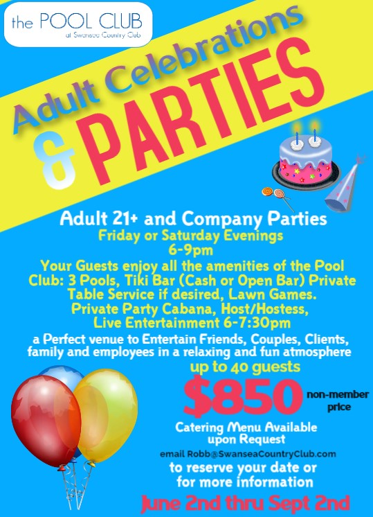 2023 adult celebrations and company parties non members