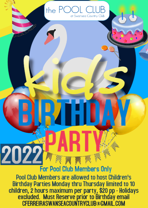 2022 KIDS BIRTHDAY PARTY POOL CLUB