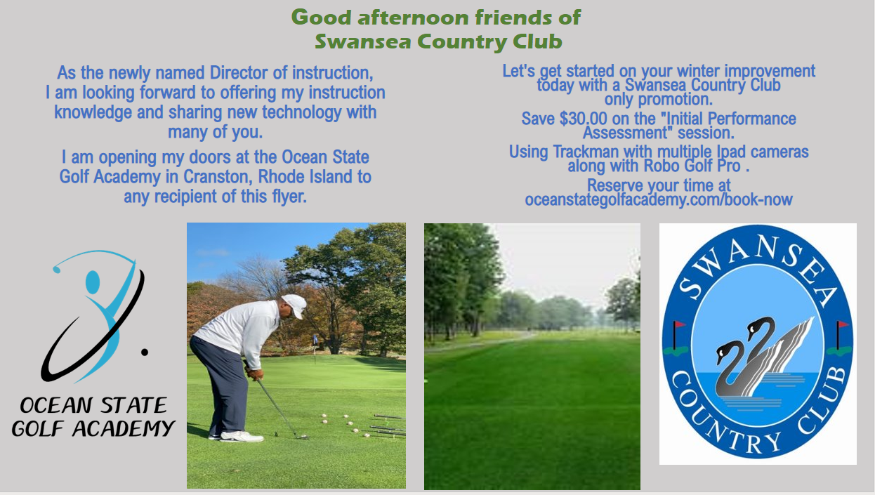 Ocean State golf academy promo Jan 18